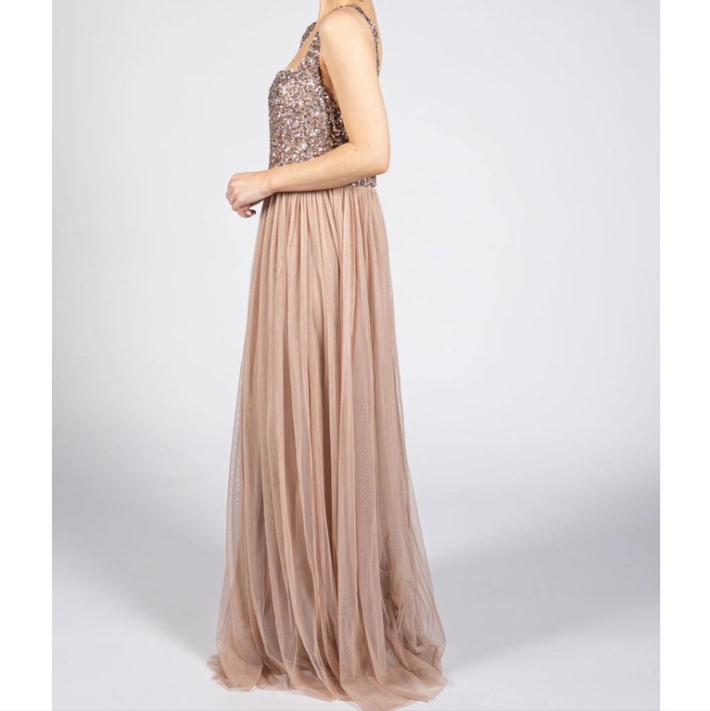 Maya Deluxe Sequin Detail Maxi Dress Size 4